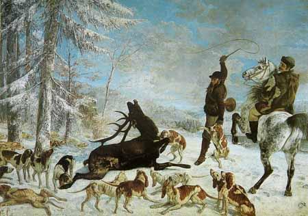 Gustave Courbet The kill of deer